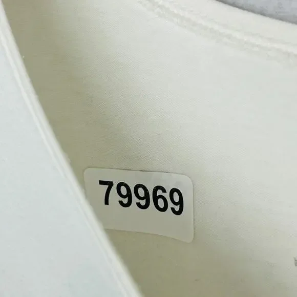 EILEEN FISHER Top XL Stretch Organic Cotton Jersey Round Neck Off White USA - Picture 12 of 12